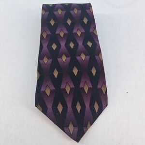 Jimmy Z 54"Tie‎ Mens Purple Brett Favre Collection One Silk Geometric Diamond